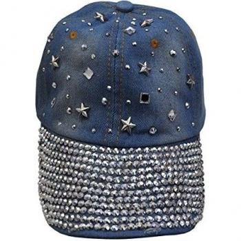 Gorra de béisbol en jean, robusto, fashion con strass