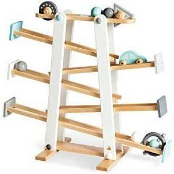 Pista de Canicas Kuno - 9 piezas, de madera natural, para niños a partir de 3 años