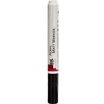 Kreul 46239 - Marcador acrílico mate con punta redonda mediana de aprox. 2-4 mm Negro Pintura acrílica permanente a base de agua Para diseños delicados