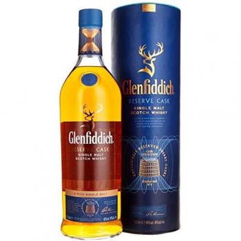 Glenfiddich Reserve Cask 1 Litro Edición Especial de Whisky Single Malt con Botella en Forma de Misil