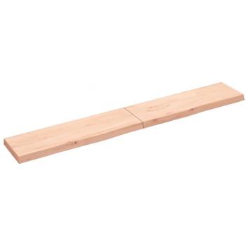 Estante de pared Shelen 200 x 30 x (2-6) cm de madera maciza de roble sin tratar