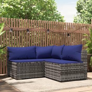 Conjunto de jardín Millor 3 piezas Gris/Azul 57,5X126x126 cm
