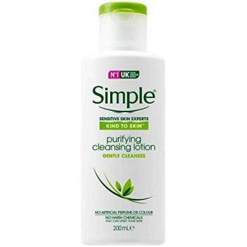 Loción Limpiadora Purificante Simple 200ml para Piel Sensible - Elimina Suavemente Maquillaje e Impurezas