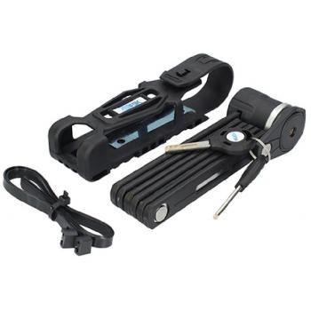 Candado Plegable Ferrestock FSKCAN006 - Acero endurecido con recubrimiento de níquel, 2 llaves de seguridad, soporte de goma, bloqueo de seguridad, 69 cm de longitud, nivel de seguridad