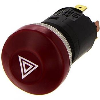 HELLA 6HF 003 916-011 Interruptor intermitente de aviso - Accionamiento por presión - 12V - Montaje - Halógena - iluminación interruptor: rojo - con bombilla