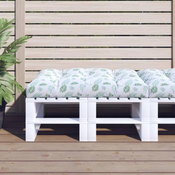 Cojín para palés tela estampado de hojas 120x80x12 cm verde