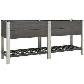 Mesa de cultivo para jardín con estante WPC gris 200x50x90 cm