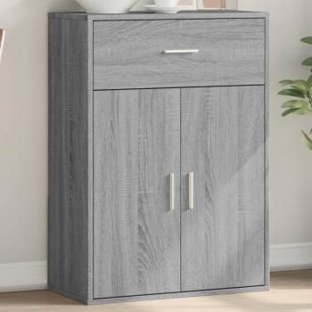 Aparador de madera de ingeniería 60x30x84 cm, mueble de almacenaje para salón, buffet, armario auxiliar y armario de almacenamiento en color gris Sonoma