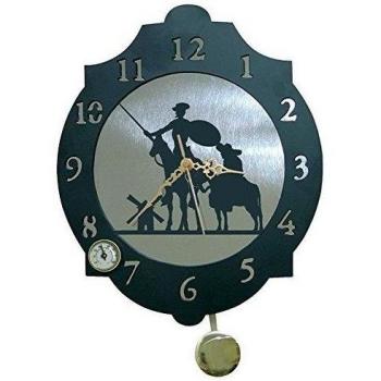 IMEX EL ZORRO El Zorro 11325-Reloj Don quijote y Sancho, 374 x 312 mm, Metal, Gris, 40x34x7 cm