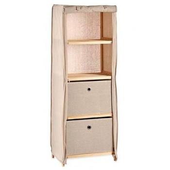 Estantería de tela con 2 cajones natural colección Kipit 113x42x28 cm