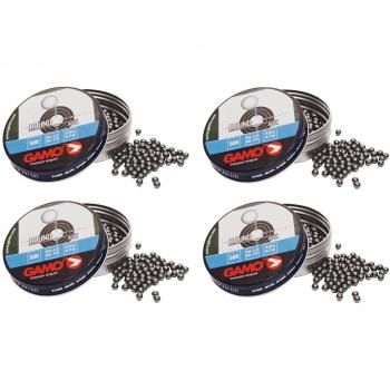 Pack 4 latas de 500 perdigones Gamo Round Bola 4,5mm. Modelo 320334