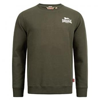 Sudadera Lonsdale Longridge Verde Oliva/Blanco para Hombre, Talla 3XL