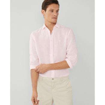 Camisa de lino rosa slim fit Hackett London - Modelo exclusivo de alta calidad