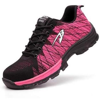 Smarten Zapatos de Seguridad Mujer Antideslizante Zapatillas de Seguridad Hombre Transpirable y Cómodas Calzado de Protección Jbpink 38 EU
