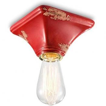 Plafón Vintage Rojo C135 de Cerámica Ferroluce
