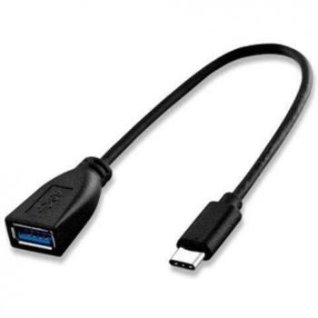Cabo Adaptador USB-C a USB 3.0 Macho-Femenino 15cm Atlantis A04-TC_UB3-01 Negro
