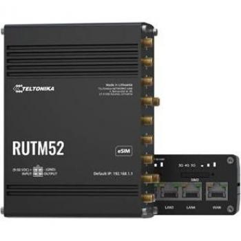 Router Teltonika RUTM52 Dual 5G, Industrial, WLAN, 4G, Dual SIM, Gigabit Ethernet