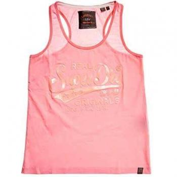 Superdry Real Originals Tonal Entry Ves Camiseta de Tirantes Anchos, Rosa