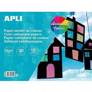BLOC MANUALIDADES CELOFAN 10 Hojas 32x24 cm Colores Surtidos