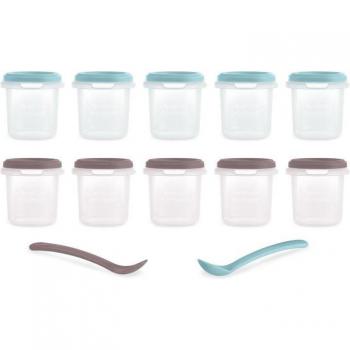 Juego de Contenedores Herméticos Set 10 Terra - Incluye 10 contenedores de 200 ml cada uno, fabricados en material resistente y aptos para microondas, con tapa hermética que asegura la frescura de los alimentos