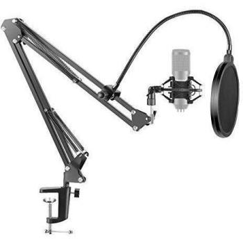 Neewer NB-35 Microphone Suspension Boom Scissor Arm Stand with Microphone Clip Holder and Table Mounting Bracket & NW