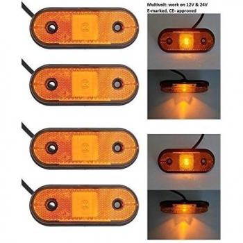4 x LED 10 – 30 V ámbar Naranja Outline esquina Side Marker luces de E-marked para remolque de camión camión caravana Chasis