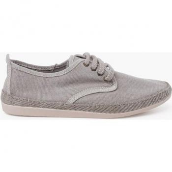 Zapatillas de lona de niña casual de Pisamonas con cordones, fabricadas en lona lavada, disponibles en tallas altas