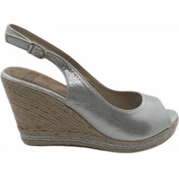 Sandalias de Cuña Mandarina 1926 DF Plata - Diseño Elegante y Gran Comodidad, Sandalias de Mujer MANDARINA CUNA ESPARTENA MUJER SHOES 1926DF PLATA