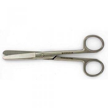 GIMA ref 26855 Tijeras quirúrgicas rectas en acero inoxidable punta roma para enfermería y uso medical, accesorio del botiquín de primeros auxilios utilizable en hogar médico, 11.5cm