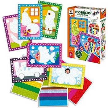 Diset- Mosaicos con Pegatinas Juego Educativo para Niños, Multicolor