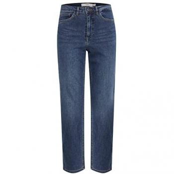Vaqueros Rectos Ichi Ihtwiggy Raven Azul Medio para Mujer