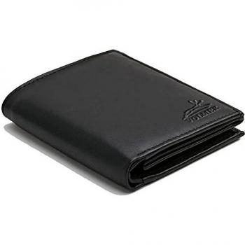 Cartera Negra De Cuero En Verticable Hombres Mujeres Fa.Volmer Serie -WSH91-