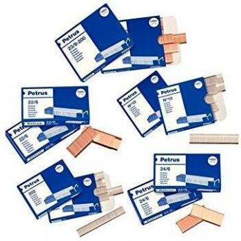 Petrus Grapas, 30 hojas, Largo 6 mm, 1000 grapas, Modelo 24