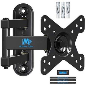 Mounting Dream Soporte de Pared de TV Giratorio/Inclinable/Extensible Soporte Monitor para la Mayoría de los 10-26 Pulgadas LED, LCD TVs con VESA 50x50mm-100x100 hasta 15kg, MD2463-03