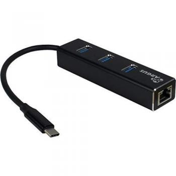 Inter-Tech ARGUS IT-410 Hub USB 3.2 Gen 1 (3.1 Gen 1) Type-C con Ethernet Negro