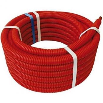 Tubo PER prégainé rojo 13 x 16 mm - Longitud 25 m