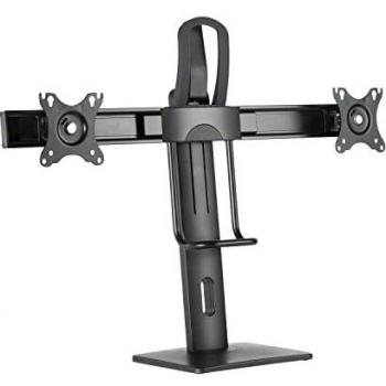 Aisens DT27TSR-065 Soporte de Mesa para 2 Monitores 17-27 con Contrapeso, Giratorio e Inclinable, Carga hasta 6kg - Color Negro