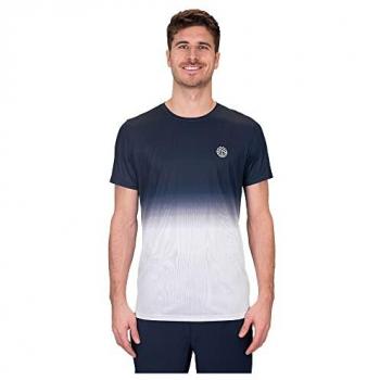 Camiseta de Manga Corta Bidi Badu Crew Gradiant para Hombres en Azul Oscuro y Blanco, Talla S