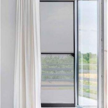 Mosquitera para puerta magnética gris/negro 215x100 cm