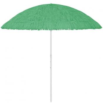 Sombrilla de playa Hawaii verde con inclinación ajustable de 300 cm
