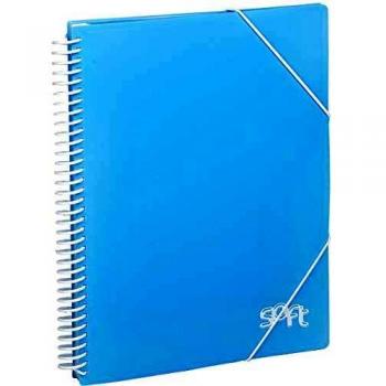 Carchivo - Carpeta 30 fundas espiral serie Soft, color azul pastel