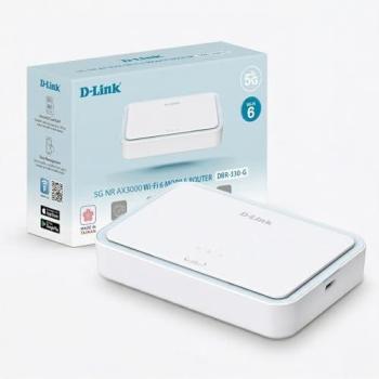 Router Móvil D-Link DBR-330-G 5G NR AX3000 Wi-Fi 6 Portátil con Batería de 5260 mAh y Soporte para MicroSD