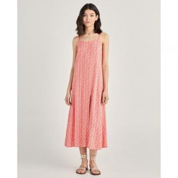 Vestido midi estampado con tirantes Green Coast