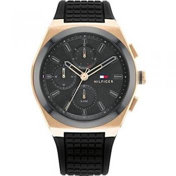 Reloj de Hombre Tommy Hilfiger 1791931 - Silicona Negra, Cuarzo, Talla Única
