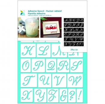 Momenta Adhesive Stencil 6X8-Script Alphabet