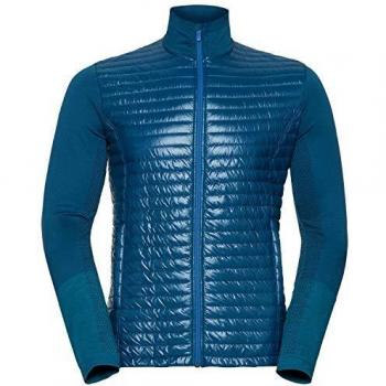 Odlo Engage Hoody Midlayer Full Zip Sudadera, Opal/Lake Blue 20424, X-Large para Hombre