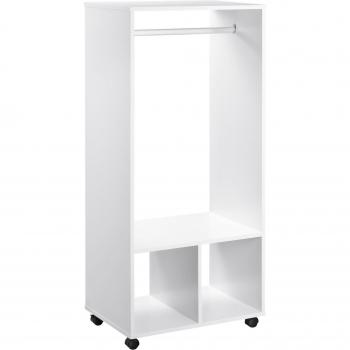 Armario Abierto Guardarropa con Riel Estantes 60x40x128cm Blanco