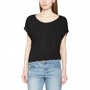 VILA CLOTHES Visumi S/s Top-Noos, Camiseta sin Mangas para Mujer, Negro