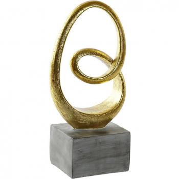Figura Decorativa DKD Home Decor Gris Dorado 12 x 8 x 25 cm