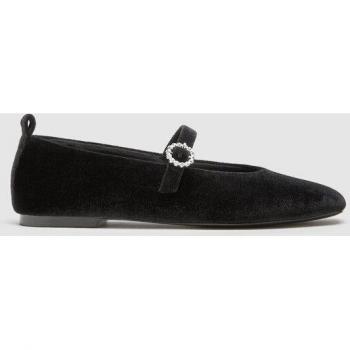 Stradivarius Velvet Ballet Flats Black